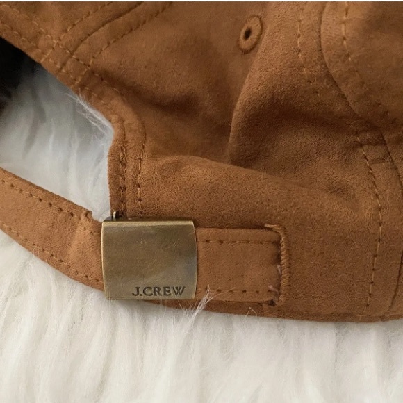 $59.50 J Crew Faux Suede Adjustable Light Cognac Brown Baseball Cap Hat NEW NWT - Picture 9 of 9